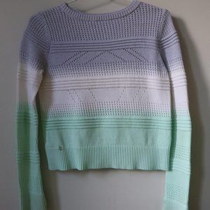 Ivivva by Lululemon grey white green ombre "calm after practice" sweater